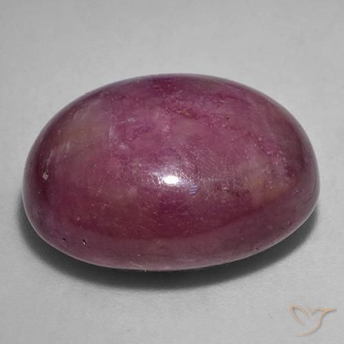 Rubino Stellato Viola medio-scuro naturale da 27.24 ct, Ovale, Opaco