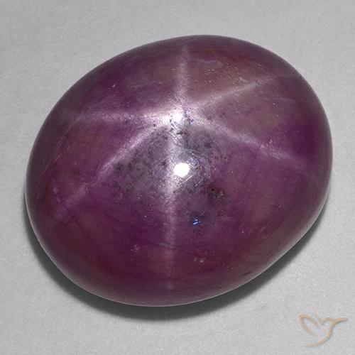 Rubino stellato viola boysenberry naturale da 37,20 ct, taglio ovale, opaco