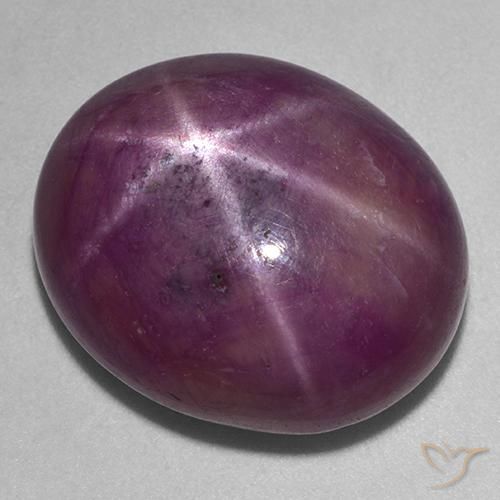 Rubino stellato viola boysenberry naturale da 37,20 ct, taglio ovale, opaco