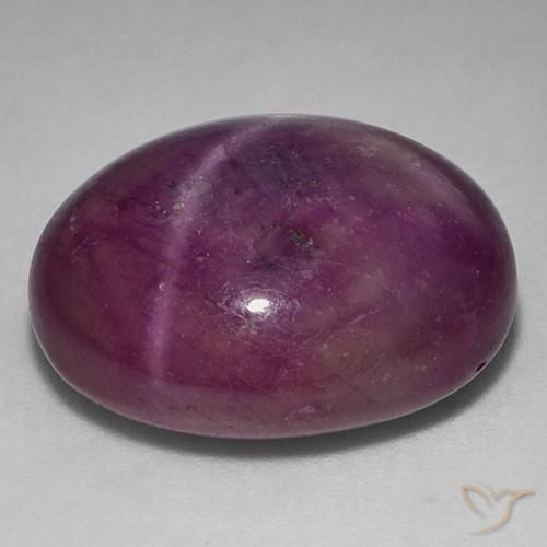 Rubino stellato viola boysenberry naturale da 37,20 ct, taglio ovale, opaco