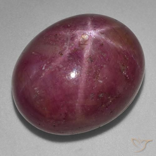 25.89ct Naturale Prugna Viola Rubino Stellato, Ovale, Opaco