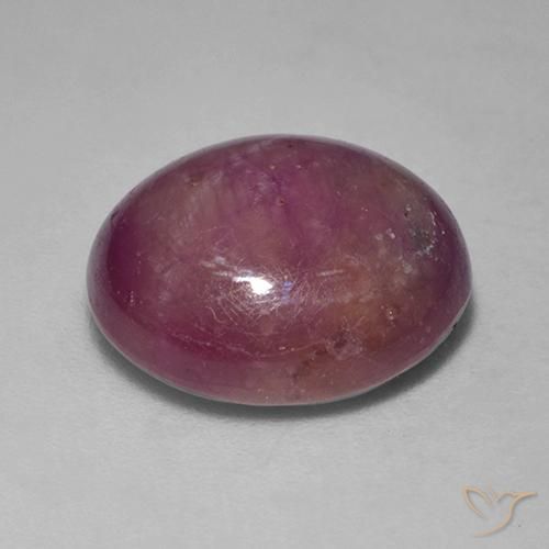 Rubino Stellato Viola medio-scuro naturale da 11.27 ct, Ovale, Opaco
