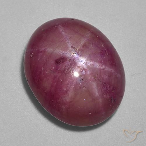 Rubino Stellato Viola medio naturale da 11.99 ct, Ovale, Opaco