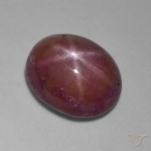 Rubino Stellato Viola rossastro naturale da 11.48 ct, Ovale, Opaco