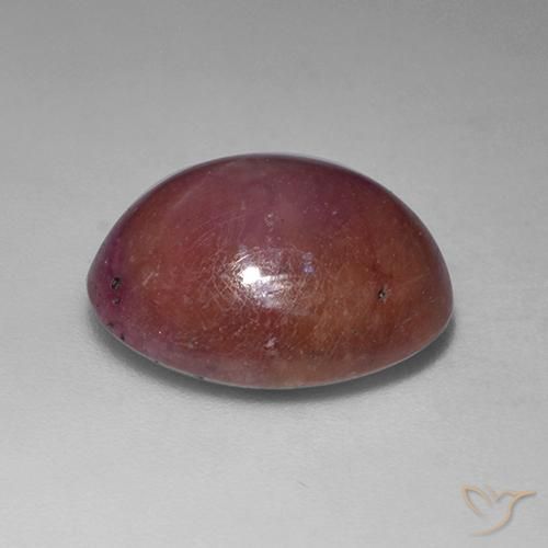 Rubino Stellato Viola rossastro naturale da 11.48 ct, Ovale, Opaco