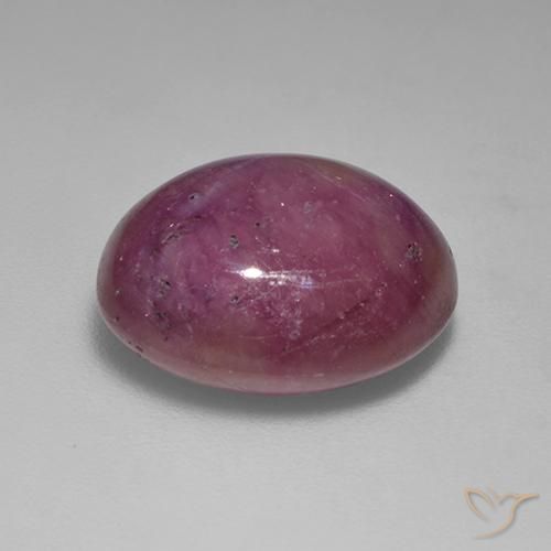 Rubino Stellato Prugna Viola naturale da 11.87 ct, Ovale, Opaco