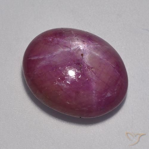 Rubino Stellato Viola medio-scuro naturale da 12.90 ct, Ovale, Opaco