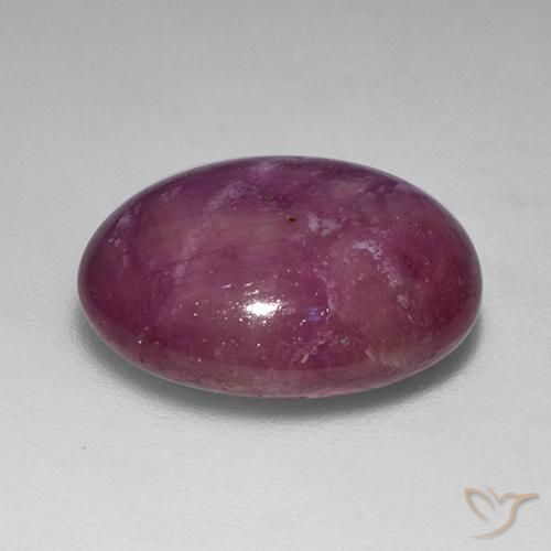 Rubino Stellato Viola medio-scuro naturale da 12.90 ct, Ovale, Opaco