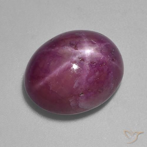 Rubino Stellato Viola rossastro naturale da 13.24 ct, Ovale, Opaco