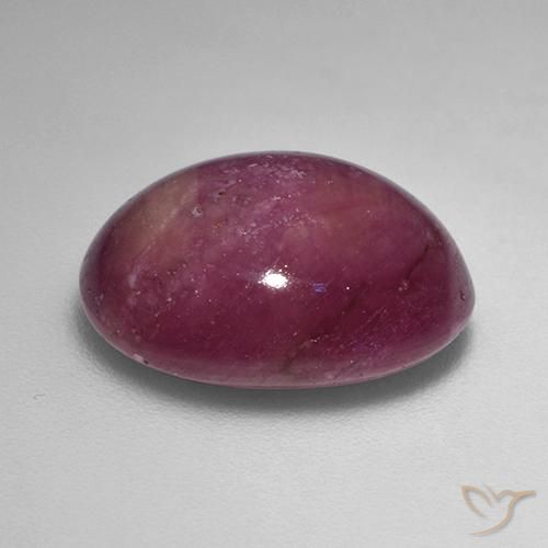 Rubino Stellato Prugna Viola naturale da 12.45 ct, Ovale, Opaco