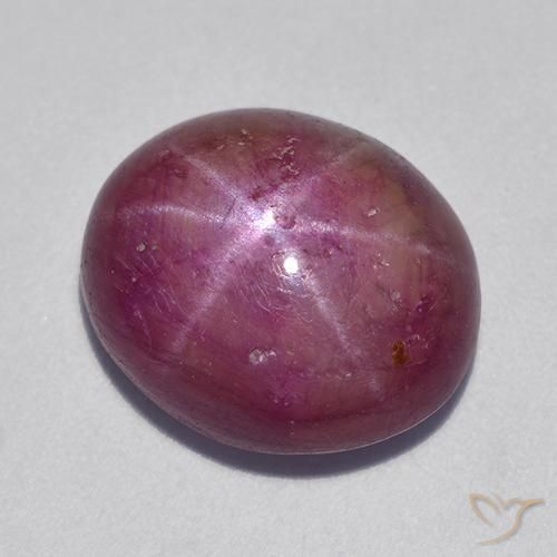 Rubino Stellato Viola medio naturale da 12.55 ct, Ovale, Opaco