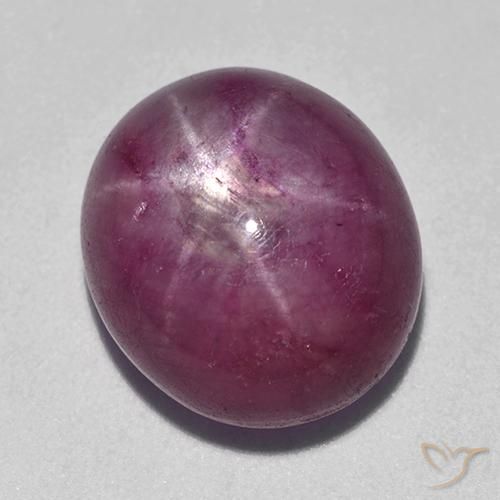 Rubino Stellato Viola rossastro naturale da 15.09 ct, Ovale, Opaco