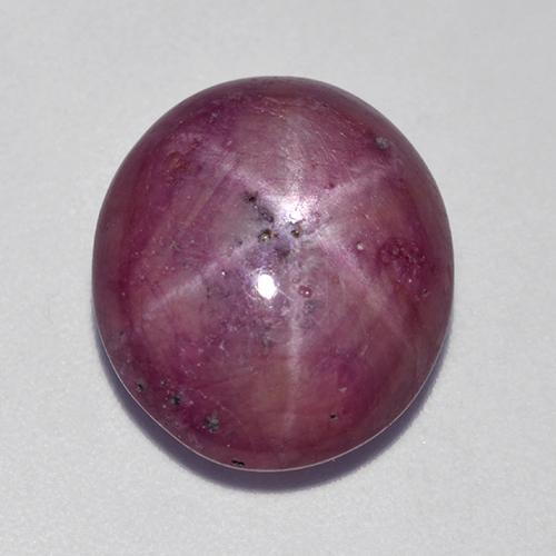Rubino stellato Viola rossastro naturale da 10.05 ct, Taglio ovale, Opaco