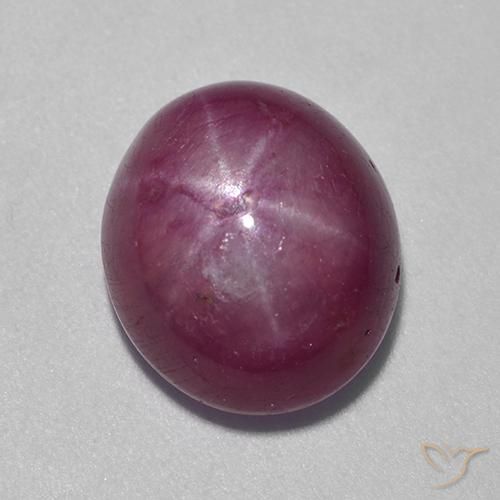 Rubino Stellato Viola rossastro naturale da 9.44 ct, Ovale, Opaco