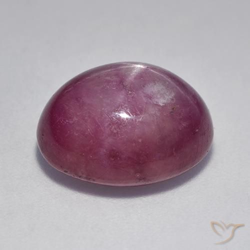 Rubino Stellato Viola rossastro naturale da 9.44 ct, Ovale, Opaco