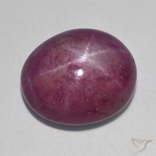 12.54ct Naturale Prugna Viola Rubino stellato, Ovale, Opaco