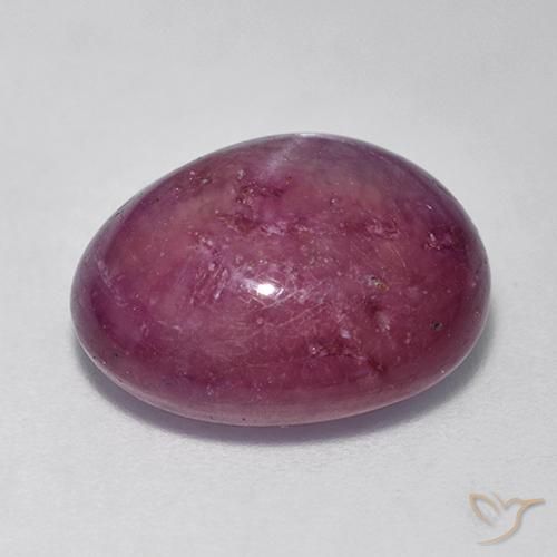 Rubino Stellato Prugna Viola naturale da 12.54 ct, Ovale, Opaco