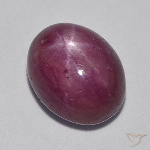 Rubino Stellato Viola medio-scuro naturale da 11.42 ct, Ovale, Opaco