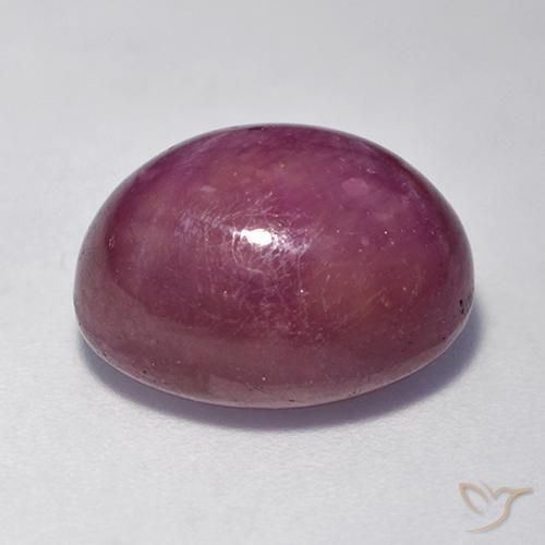Rubino Stellato Viola medio-scuro naturale da 11.42 ct, Ovale, Opaco