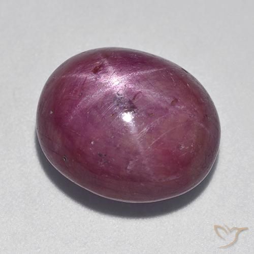 Rubino Stellato Viola medio-scuro naturale da 12.08 ct, Ovale, Opaco