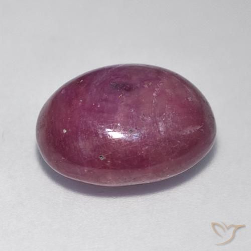 Rubino Stellato Viola medio-scuro naturale da 12.08 ct, Ovale, Opaco
