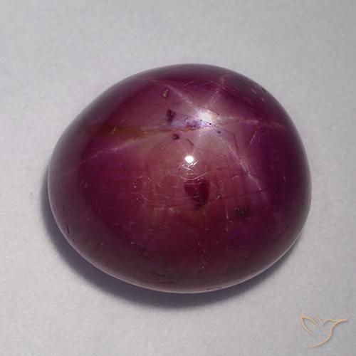 Rubino Stellato Rosso lampone naturale da 11.47 ct, Ovale, Opaco
