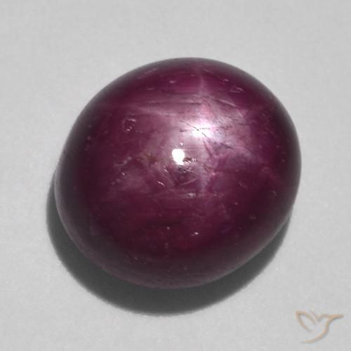 Rubino Stellato Viola medio-scuro naturale da 10.71 ct, Ovale, Opaco