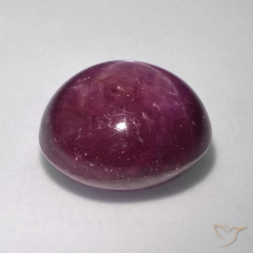 Rubino Stellato Viola medio-scuro naturale da 10.71 ct, Ovale, Opaco