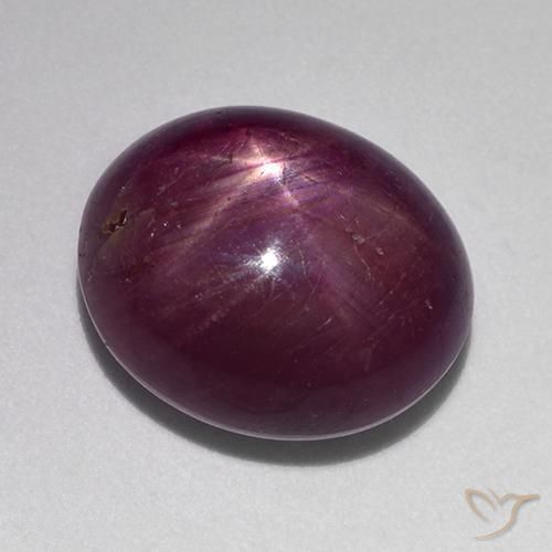 Rubino Stellato Viola rossastro naturale da 13.18 ct, Ovale, Opaco