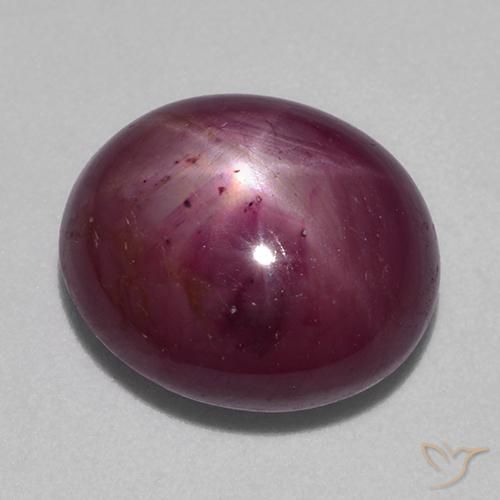 Rubino Stellato Viola medio-scuro naturale da 10.15 ct, Ovale, Opaco