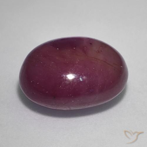 Rubino Stellato Viola medio-scuro naturale da 10.15 ct, Ovale, Opaco