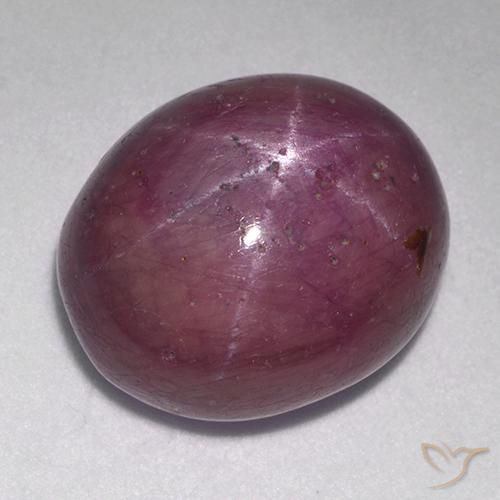 17.40ct Naturale Magenta grigiastro Rubino stellato, Ovale, Opaco