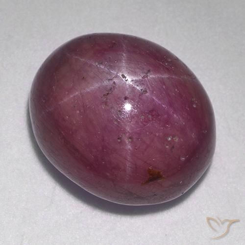 Rubino Stellato Magenta grigiastro naturale da 17.40 ct, Ovale, Opaco