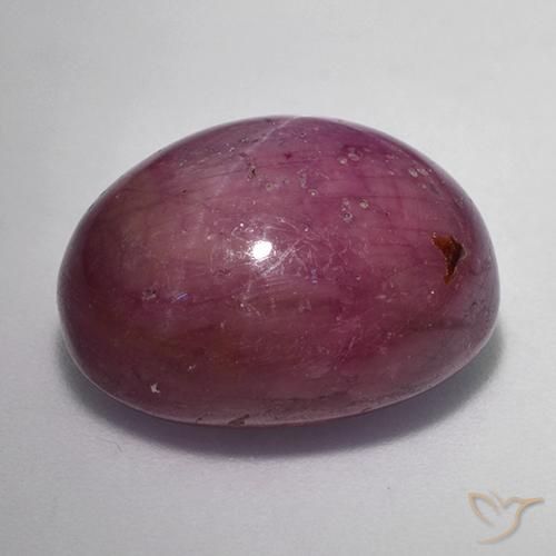 Rubino Stellato Magenta grigiastro naturale da 17.40 ct, Ovale, Opaco