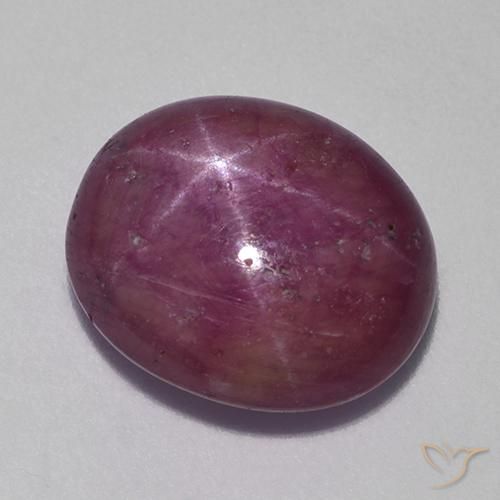 Rubino Stellato Magenta grigiastro naturale da 10.38 ct, Ovale, Opaco