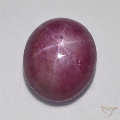Rubino Stellato Viola medio-scuro naturale da 9.37 ct, Ovale, Opaco