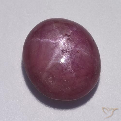 Rubino Stellato Viola rossastro naturale da 10.31 ct, Ovale, Opaco