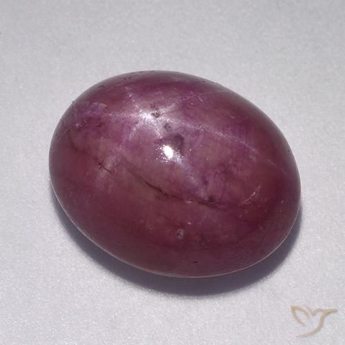 Rubino Stellato Viola medio-scuro naturale da 10.57 ct, Ovale, Opaco