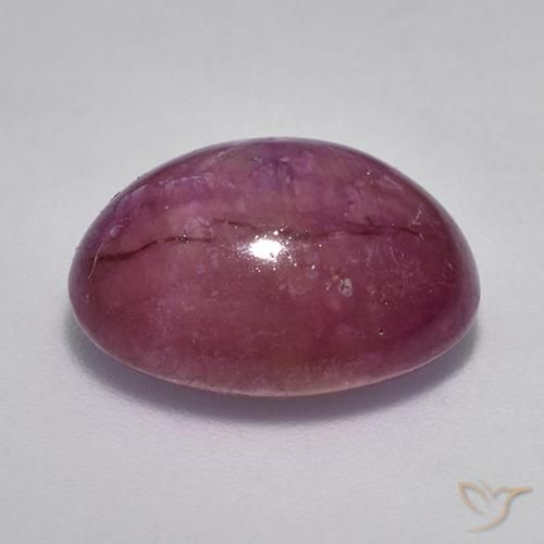 Rubino Stellato Viola medio-scuro naturale da 10.57 ct, Ovale, Opaco