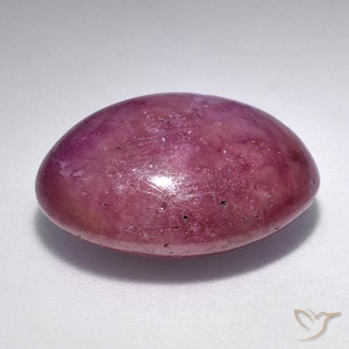 Rubino Stellato Viola medio-scuro naturale da 12.56 ct, Ovale, Opaco