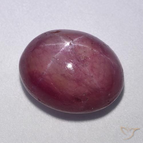 Rubino Stellato Viola medio naturale da 11.40 ct, Ovale, Opaco