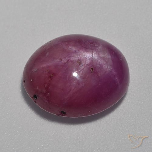 Rubino Stellato Viola medio-scuro naturale da 8.53 ct, Ovale, Opaco