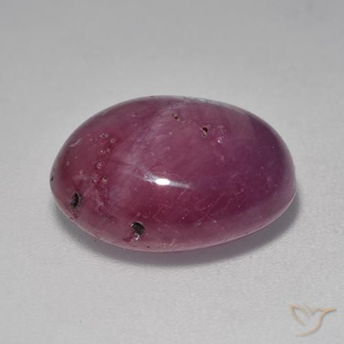 Rubino Stellato Viola medio-scuro naturale da 8.53 ct, Ovale, Opaco