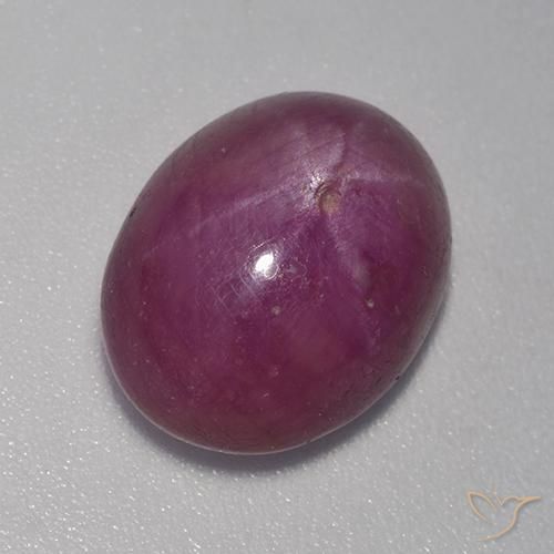 Rubino Stellato Viola medio-scuro naturale da 8.86 ct, Ovale, Opaco