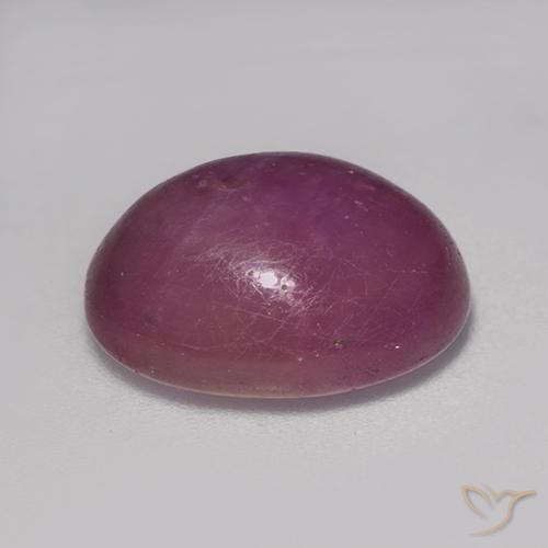 Rubino Stellato Viola medio-scuro naturale da 8.86 ct, Ovale, Opaco