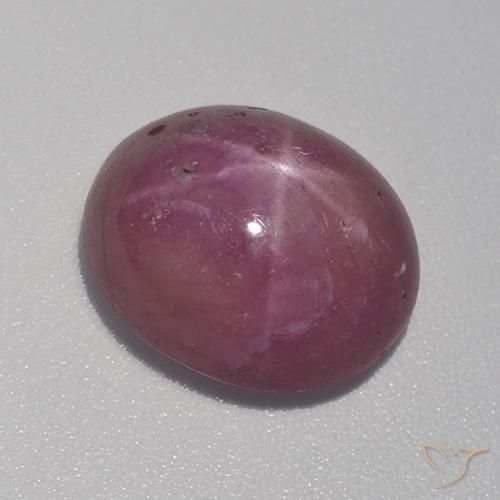 Rubino Stellato Viola medio-scuro naturale da 8.41 ct, Ovale, Opaco