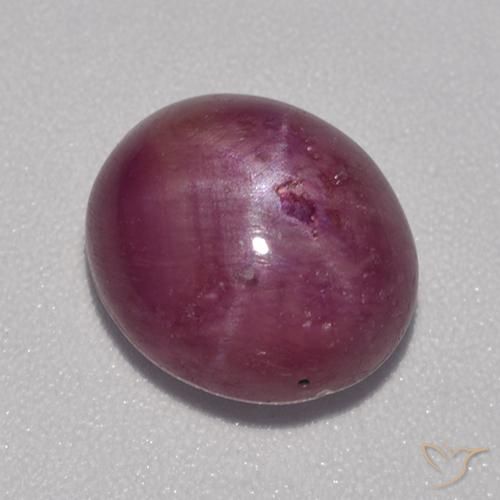 Rubino stellato Viola rossastro naturale da 5.68 ct, Ovale, Opaco