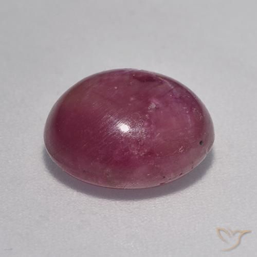 Rubino stellato Viola rossastro naturale da 5.68 ct, Ovale, Opaco