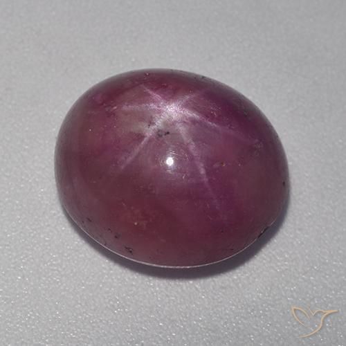 Rubino Stellato Prugna Viola naturale da 11.15 ct, Ovale, Opaco