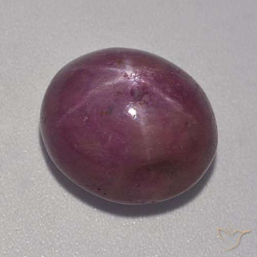 Rubino Stellato Prugna Viola naturale da 10.98 ct, Ovale, Opaco